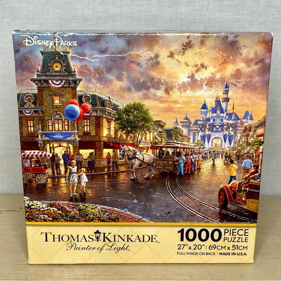 Disney Parks Exclusive Puzzle Thomas Kinkade 60th Anniversary 1000 Pieces Rare - Picture 1 of 12